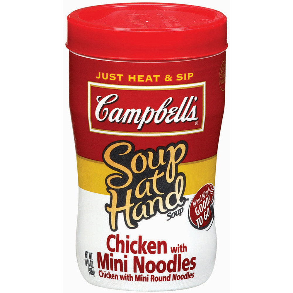 Campbells Soup At Hand, Chicken With Mini Noodles, 10.75 Oz, Box Of 8