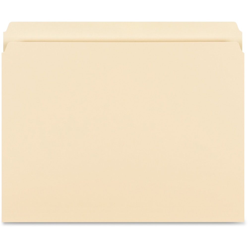 Business Source Straight-Cut 1-ply Tab Heavyweight File Folders - Letter - 8 1/2in x 11in Sheet Size - Straight Tab Cut - 14 pt. Folder Thickness - Manila - Recycled - 50 / Box