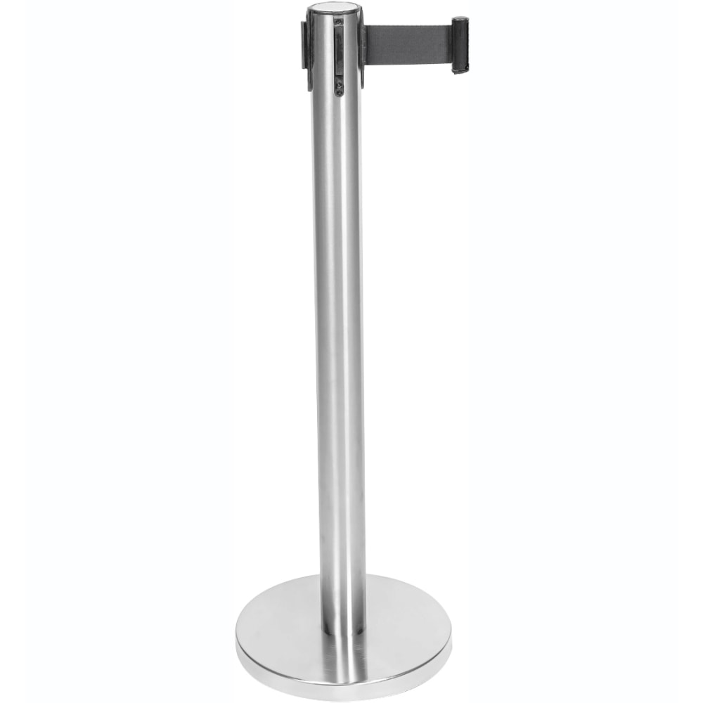 CSL Stanchions With 6ft Retractable Belts, Stainless, Pack Of 2 Stanchions