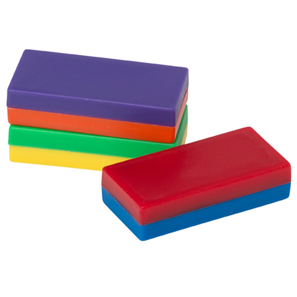 Dowling Magnets Hero Magnets: Big Block Magnets, 1/2inH x 1inW x 2inD, Multicolor, 12 Magnets Per Pack, Set Of 2 Packs