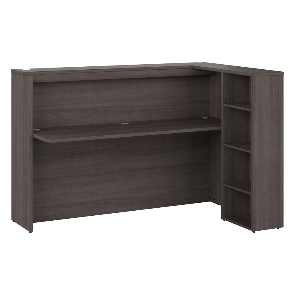 Bush Business Furniture Studio C 72inW Reception Computer Desk With Shelves, Storm Gray, Standard Delivery