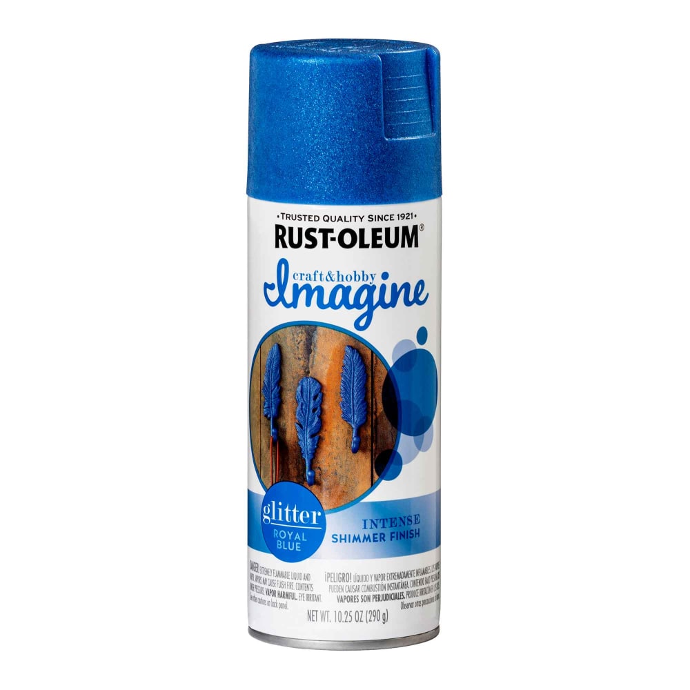 Rust-Oleum Imagine Craft and Hobby Glitter Spray Paint, 10.25 Oz, Royal Blue, Pack Of 4 Cans