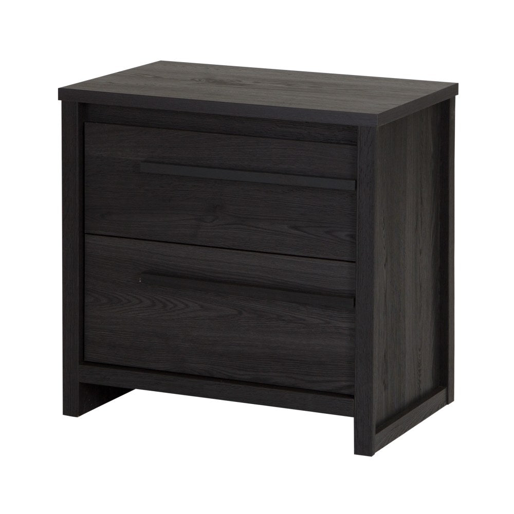 South Shore Tao 2-Drawer Nightstand, 22-1/2inH x 23-3/4inW x 17inD, Gray Oak