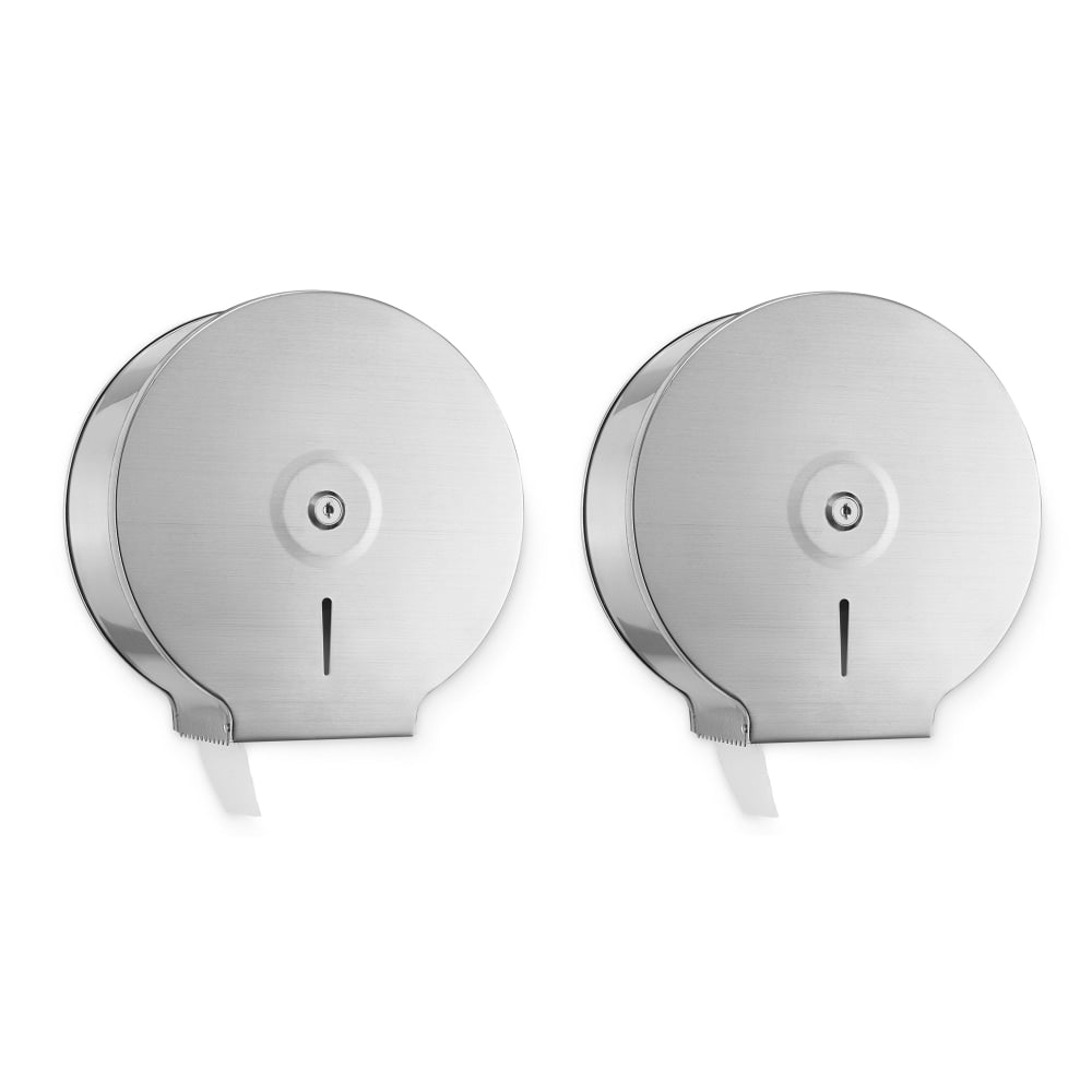 Alpine Industries Stainless Steel Jumbo Toilet Tissue Dispensers, Pack Of 2 Dispensers