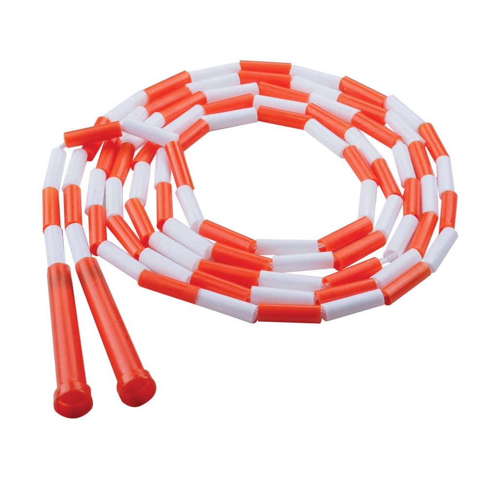 Champion Sports Plastic Segmented Jump Ropes, 10ft, Orange/White, Pack Of 6 Ropes