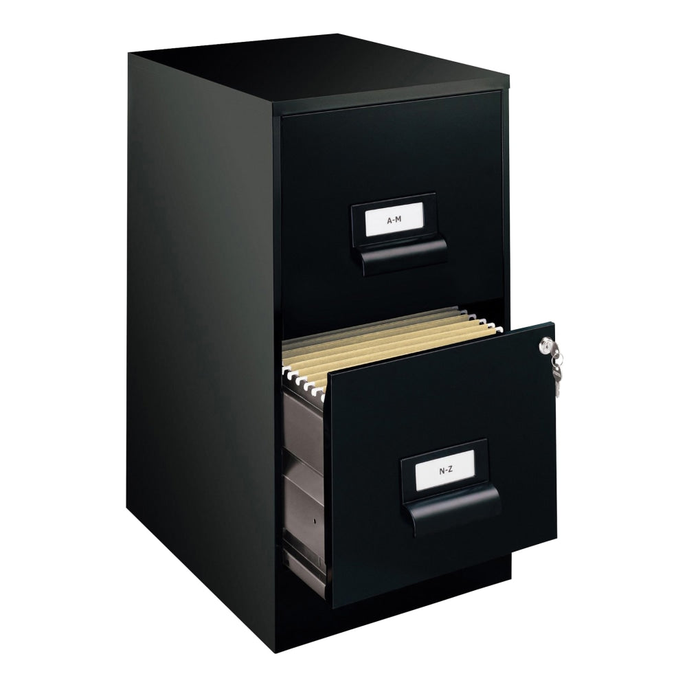 Realspace 18inD Vertical 2-Drawer File Cabinet, Black