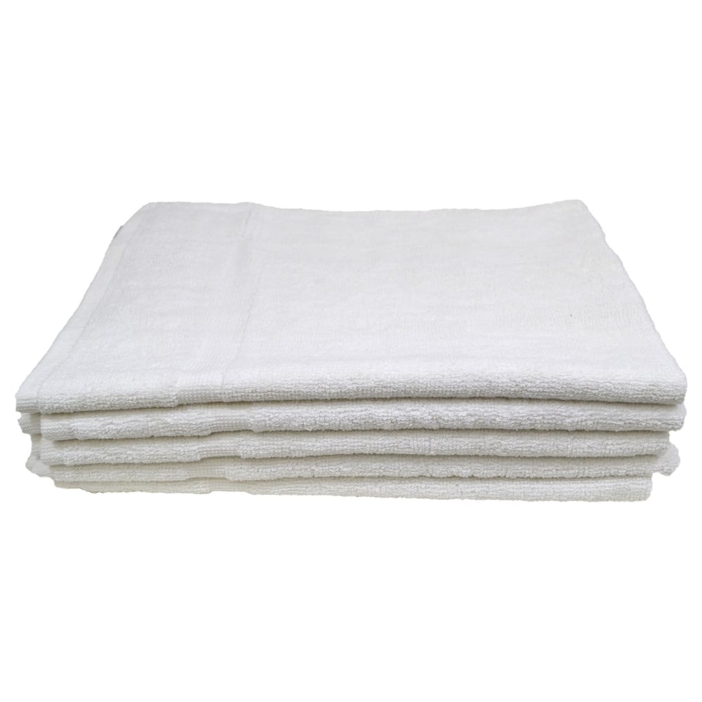 Spa and Comfort Bath Mats, 21in x 34in, White, Pack Of 12 Mats