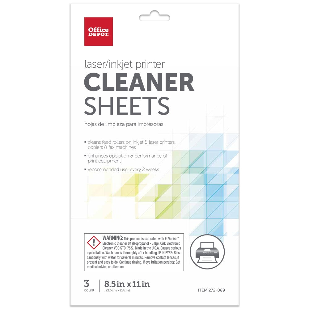 Office Depot Brand Brand Laser/Inkjet Printer Cleaner Sheets