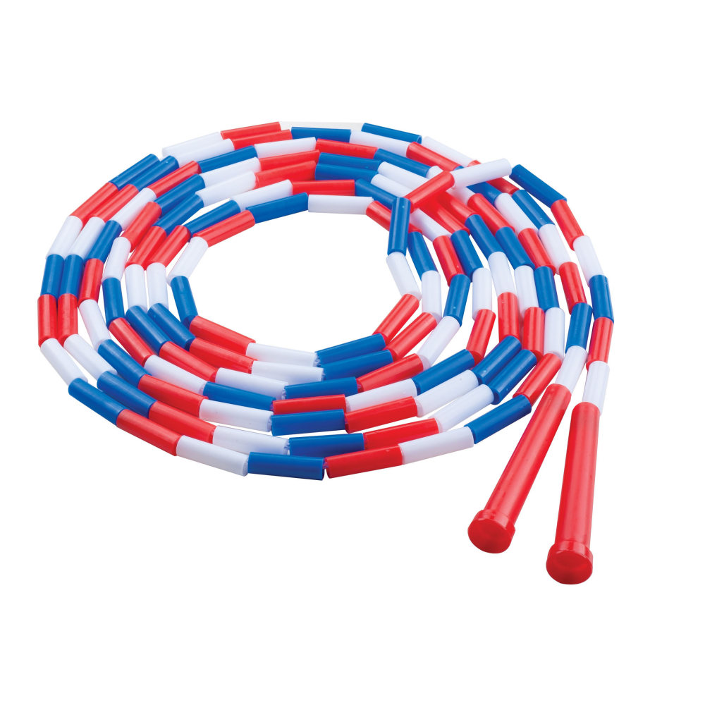 Champion Sports Plastic Segmented Jump Ropes, 16ft, Red/White/Blue, Pack Of 6 Jump Ropes