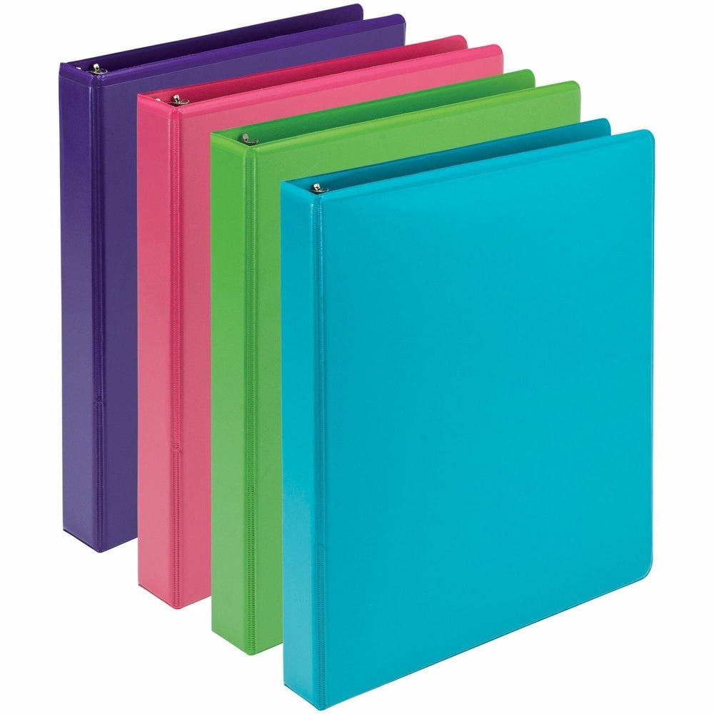 Samsill Earthchoice Durable View Binder, 1in Ring, 8 1/2in x 11in, Assorted Colors, Pack Of 4