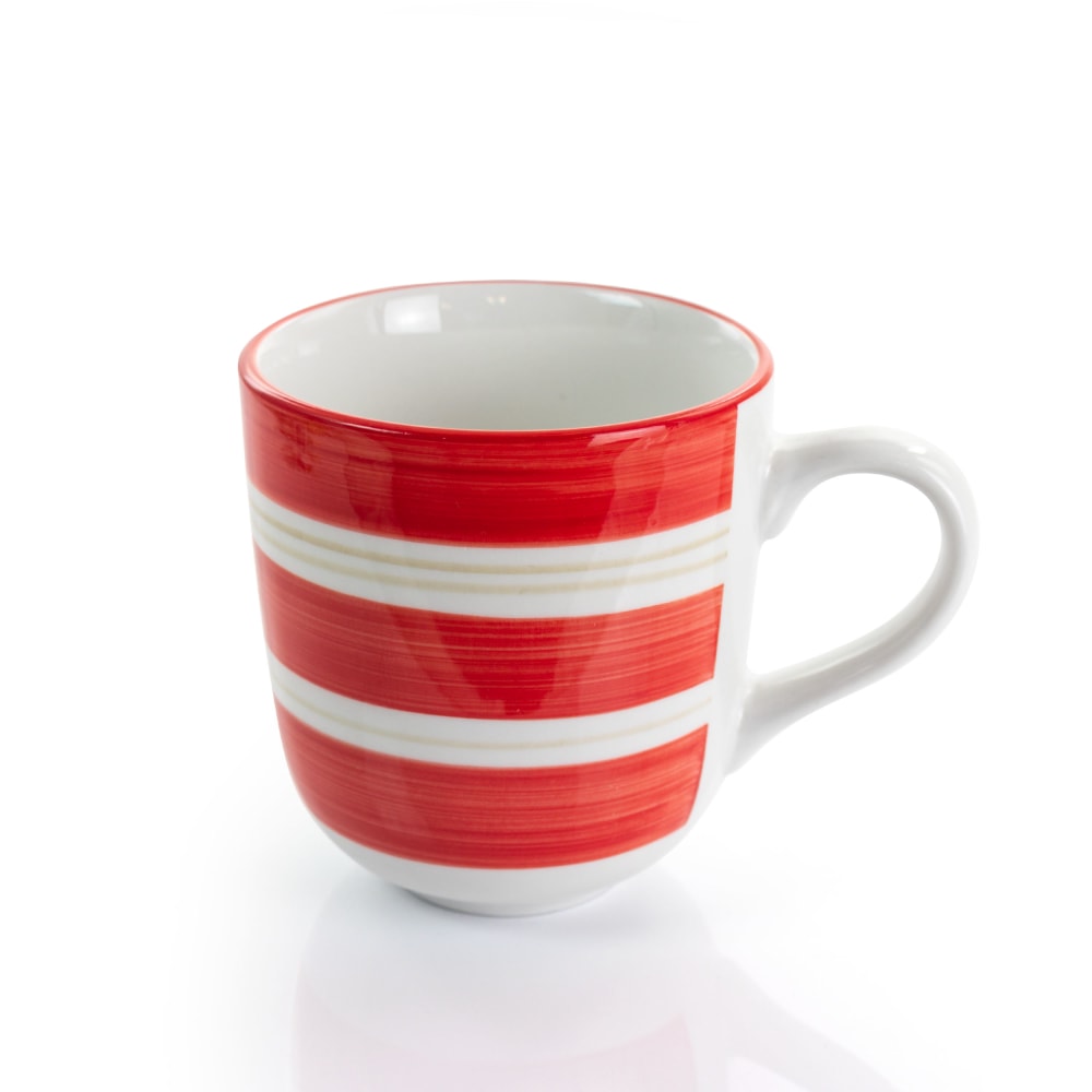 Gibson Home Sunset Stripes 12-Piece Dinnerware Set, Red