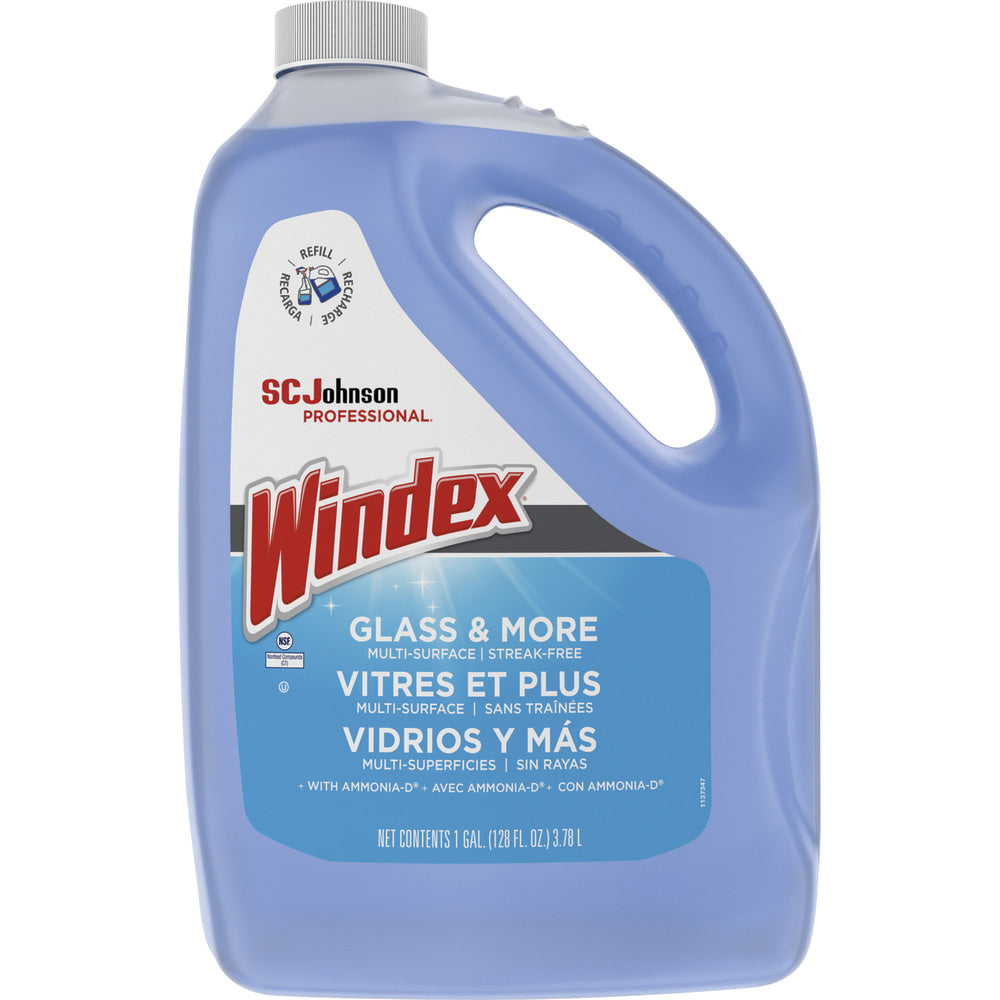 Windex Glass & Multi-Surface Cleaner, 128 Oz Bottle, Case Of 4