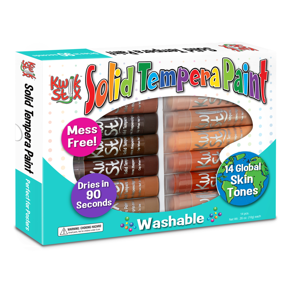 The Pencil Grip Kwik Stix Tempera Paint Stick Set, Global Skin Tone Colors, Pack Of 14 Sticks