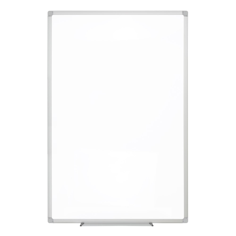 WorkPro Porcelain Magnetic Dry-Erase Whiteboard, 36in x 48in, Aluminum Frame With Silver Finish