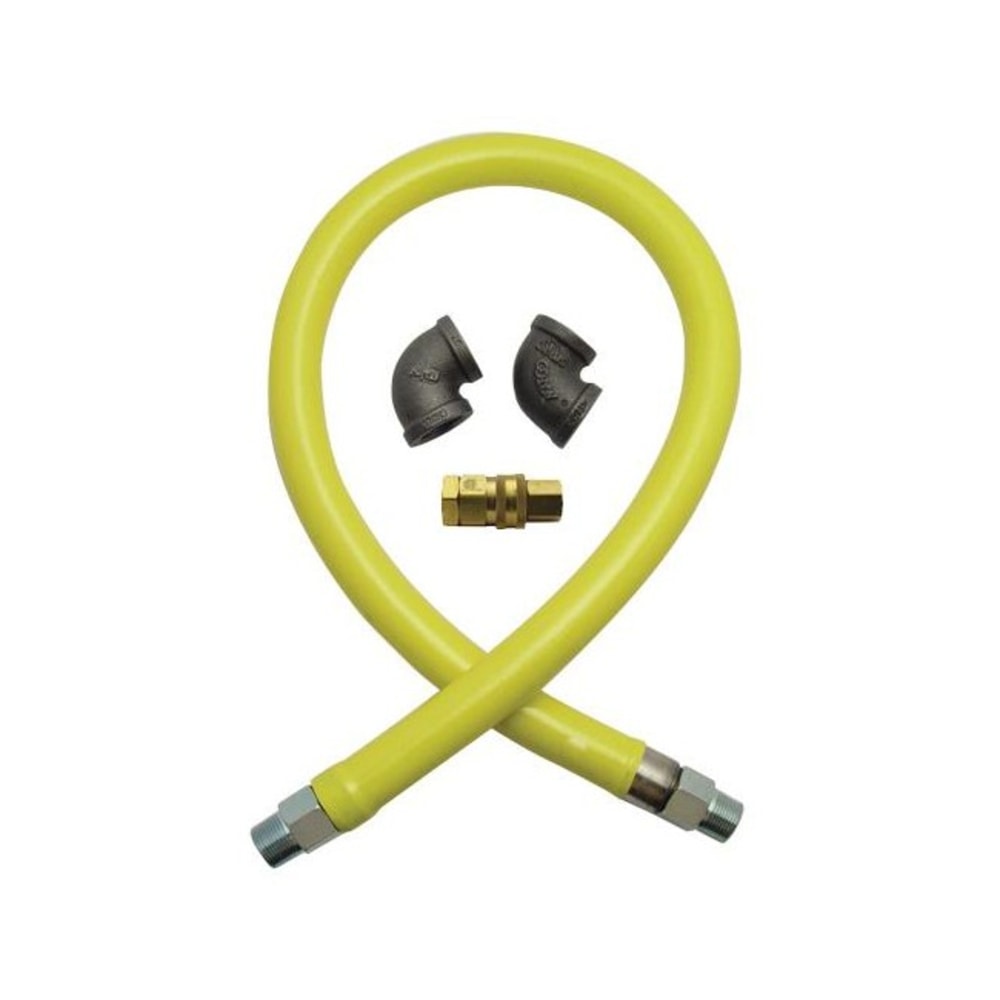 T&S Brass Safe-T-Link Gas Hose, 3/4in x 48in, Yellow