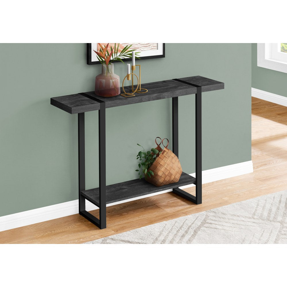 Monarch Specialties Jaylon Accent Table, 32inH x 47-1/4inW x 12inD, Black