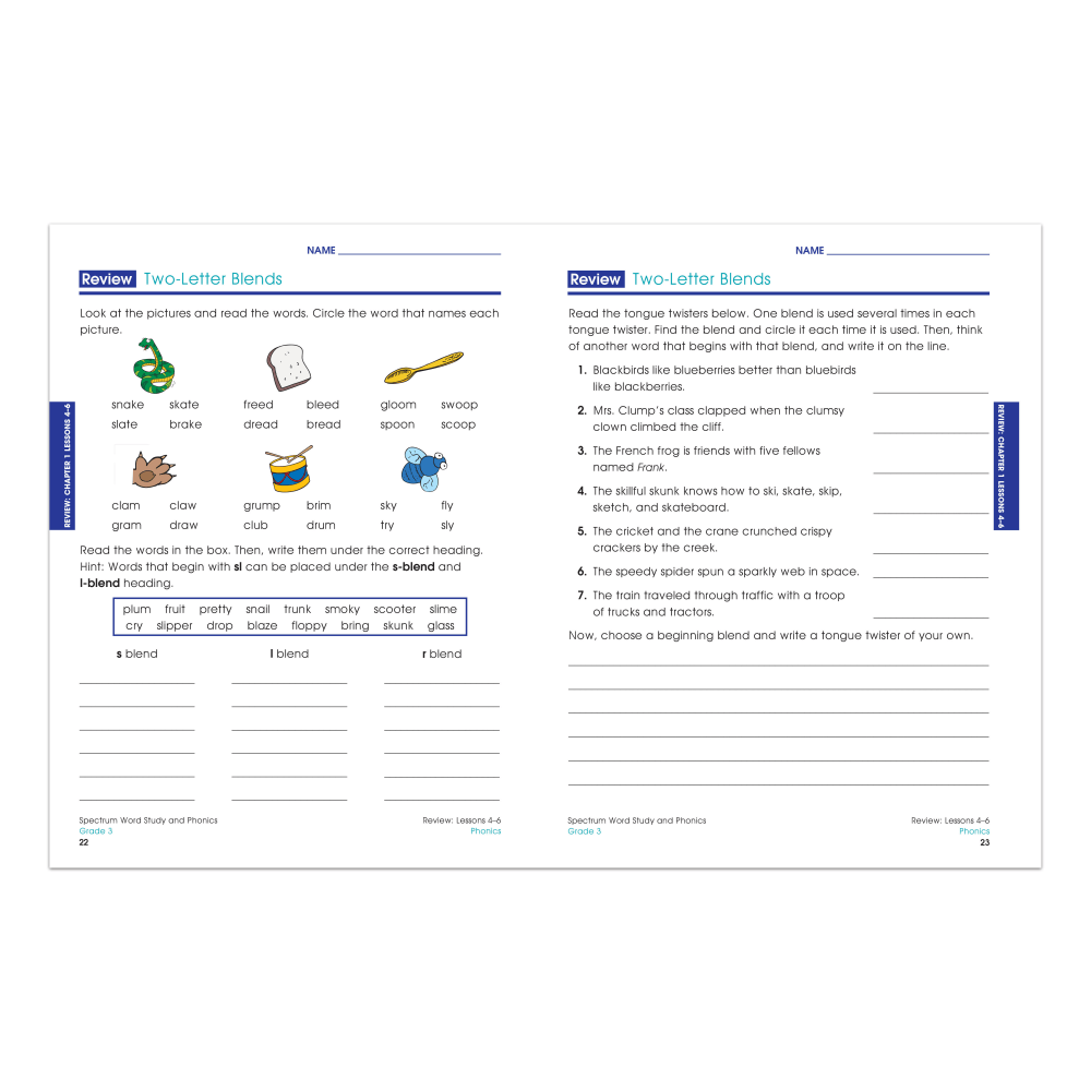 Carson-Dellosa Spectrum Word Study And Phonics Workbook, Grade 3