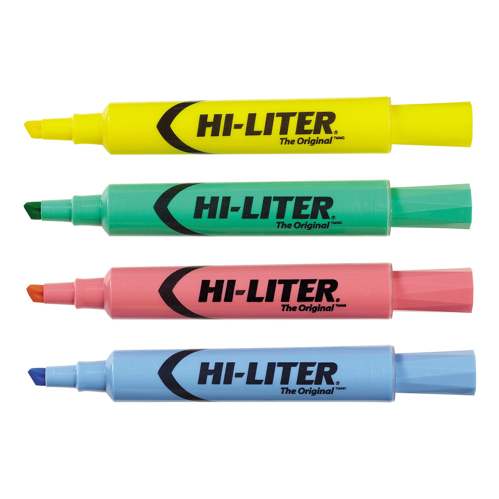 Avery Hi-Liter Desk-Style Highlighters, Assorted Colors, Box Of 4