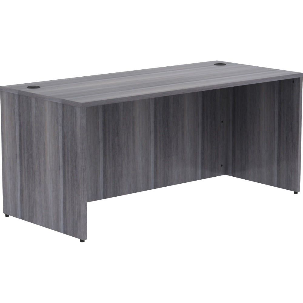 Lorell Essentials 66inW Computer Desk, Weathered Charcoal