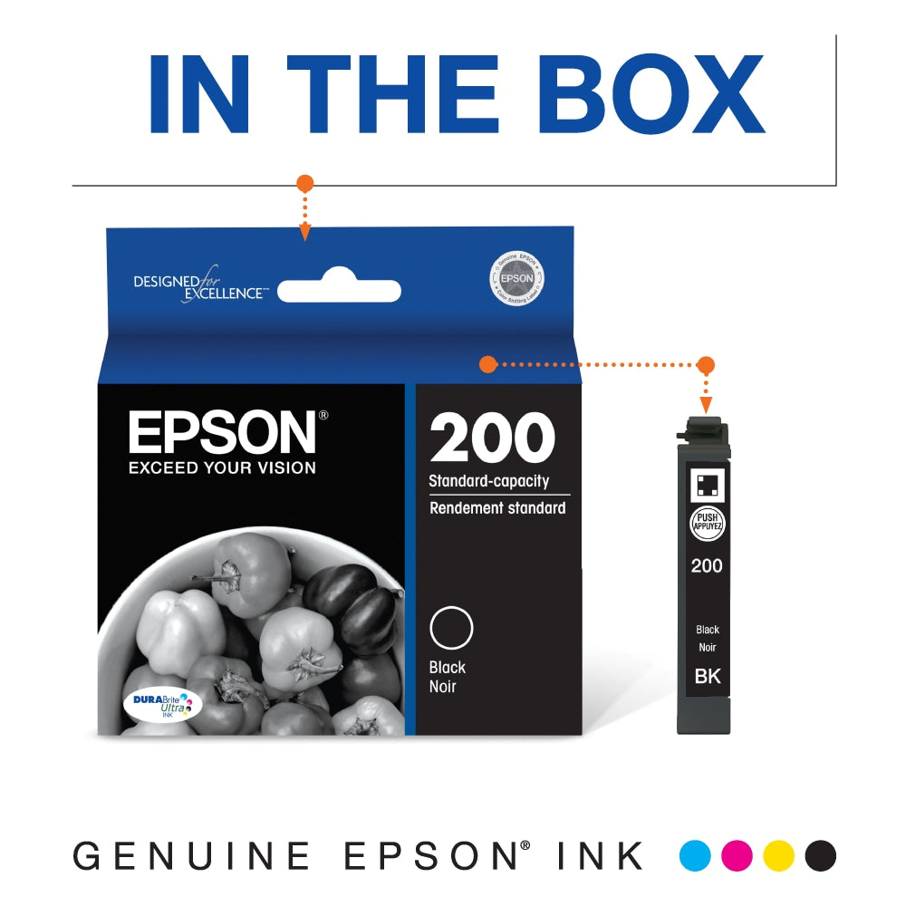 Epson 200 DuraBrite Ultra Black Ink Cartridge, T200120