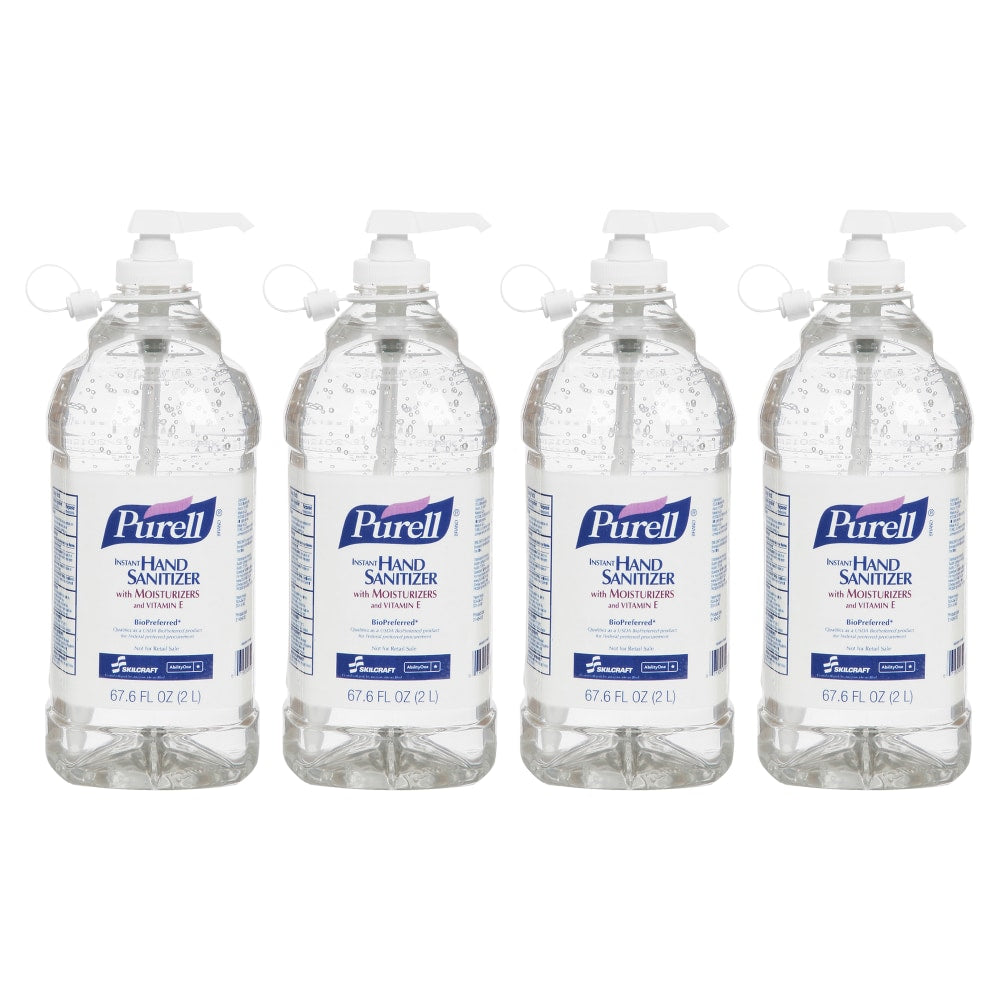 Gojo Instant Hand Sanitizer, 2 Liter Bottle, Case Of 4 (AbilityOne 6508-01-579-3825)