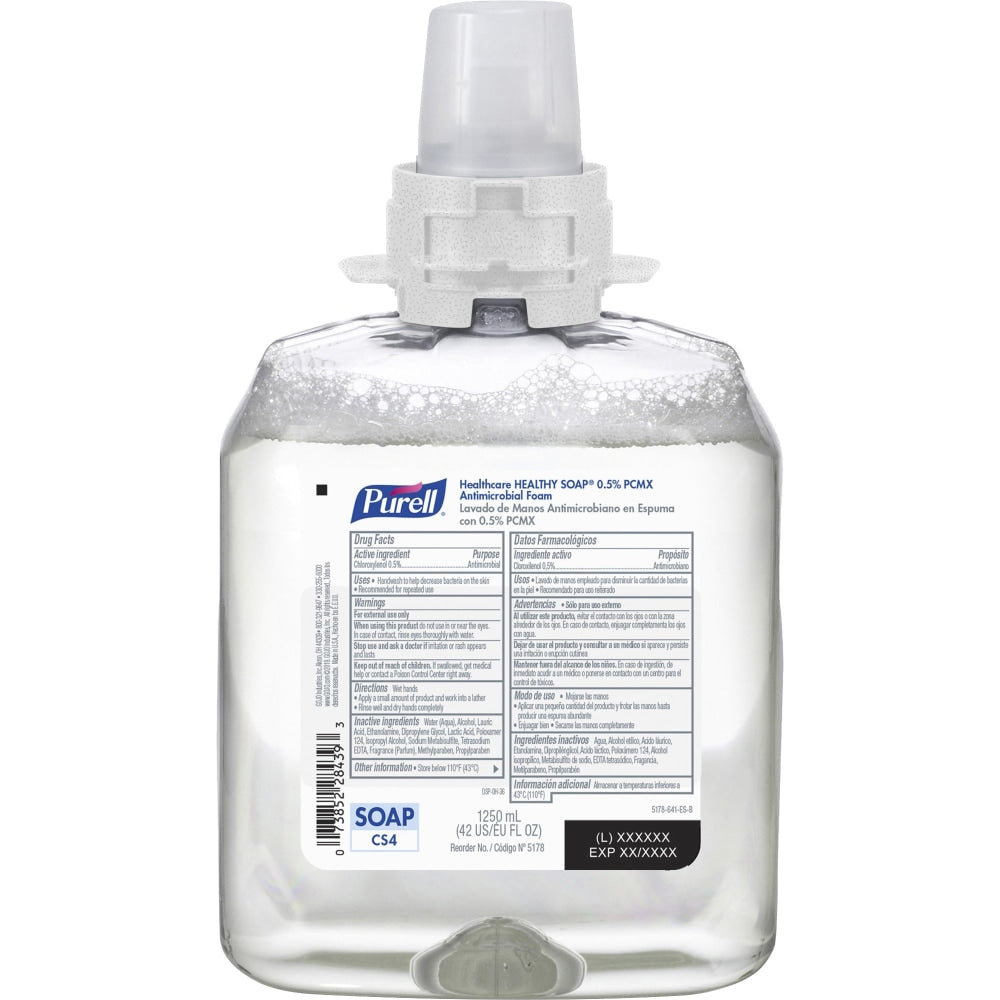 Purell Healthcare Healthy Soap Antibacterial Foam Soap Refills, Floral Scent, 1250 mL, Pack Of 4 Refills