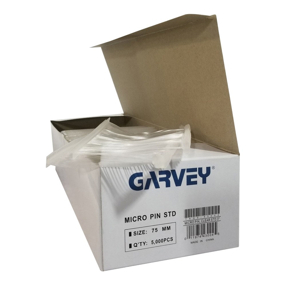 Garvey Polypropylene Tag Fasteners, 3in, Clear, Pack Of 5,000 Fasteners