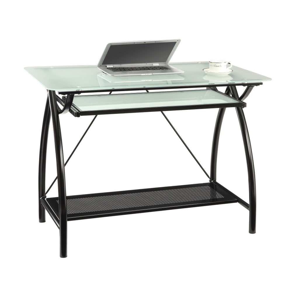 Office Star Newport 40inW Computer Desk, Clear/Black