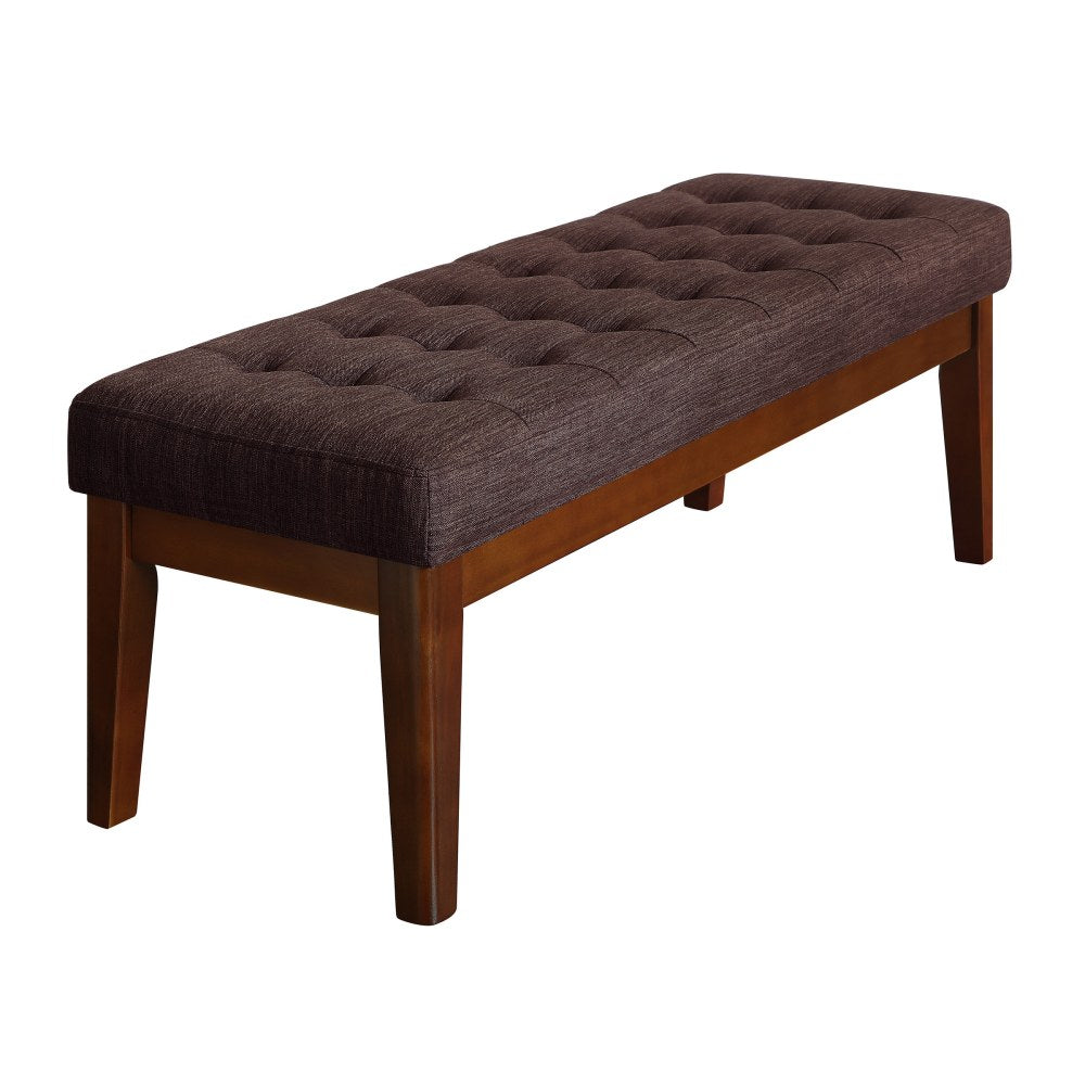 Elle Decor Claire Tufted Bench, Chocolate Brown/Brown