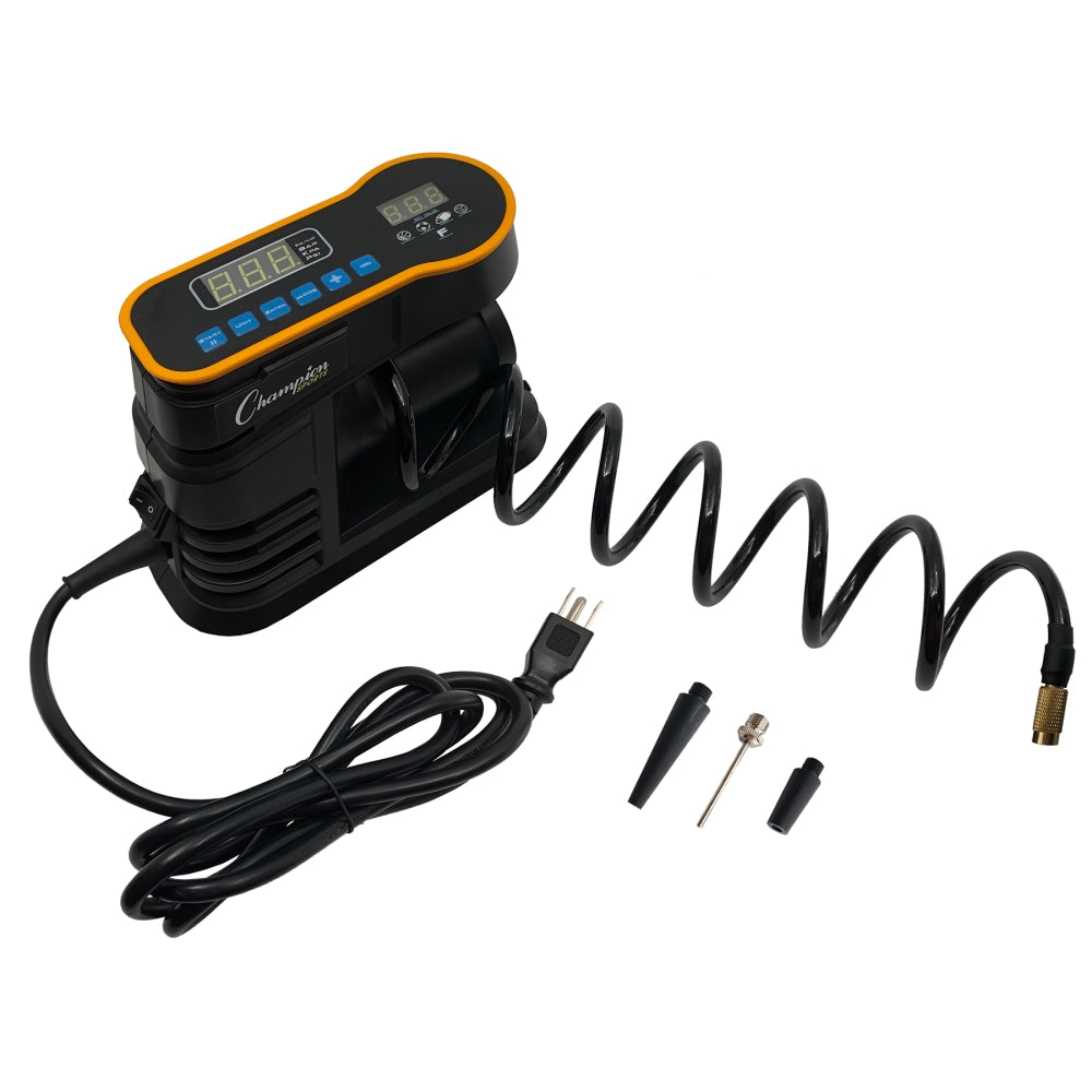 Champion Sports Smart Digital Inflator, 9inH x 6inW x 4inD, Black/Orange