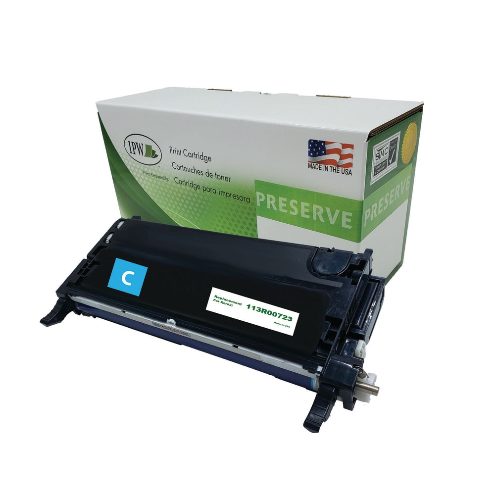 IPW Preserve Remanufactured Cyan High Yield Toner Cartridge Replacement For Xerox 113R00723, 113R00723-R-O