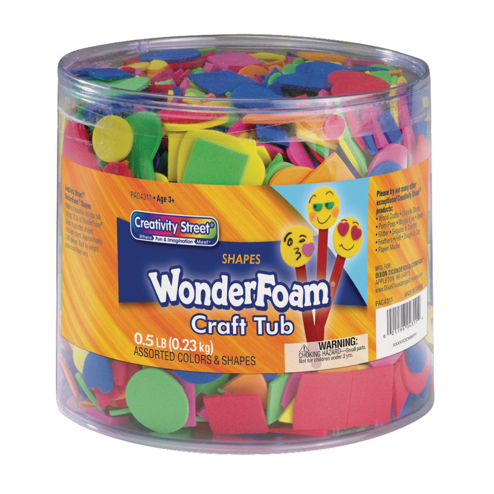 Creativity Street WonderFoam Craft Tubs, 1/2 lb Shapes Per Tub, Set Of 2 Tubs