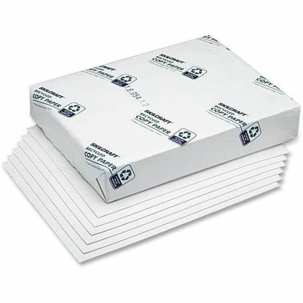 SKILCRAFT Type IV Bond And Writing Paper, Letter Size (8 1/2in x 11in), 5000 Sheets Total, 20 Lb, White, 500 Sheets Per Ream, Case Of 10 Reams (AbilityOne 7530-00-290-0617)