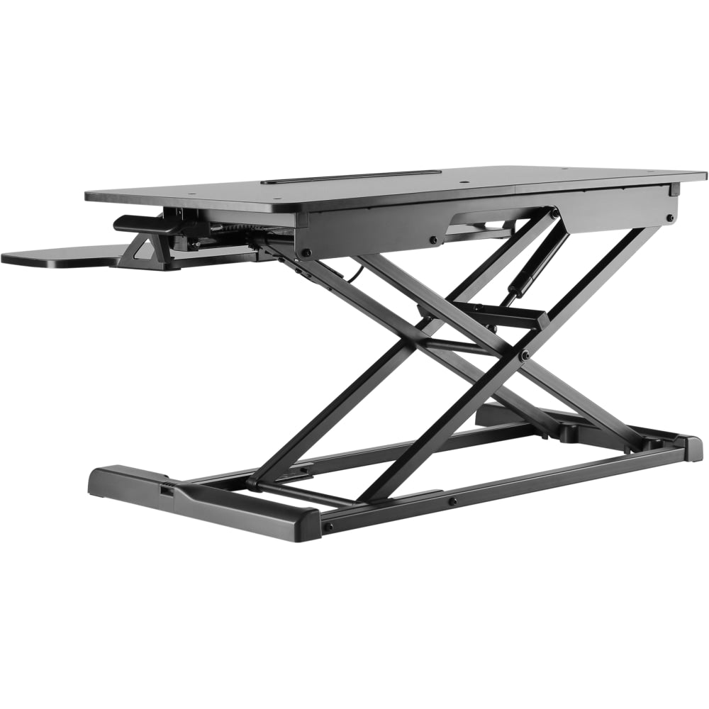 Amer Mounts Sit-Stand Integrated Desk Workstation - 33.07 lb Load Capacity - 19.7in Height x 24.2in Width - Desktop - Chipboard, Steel, Plastic - Black