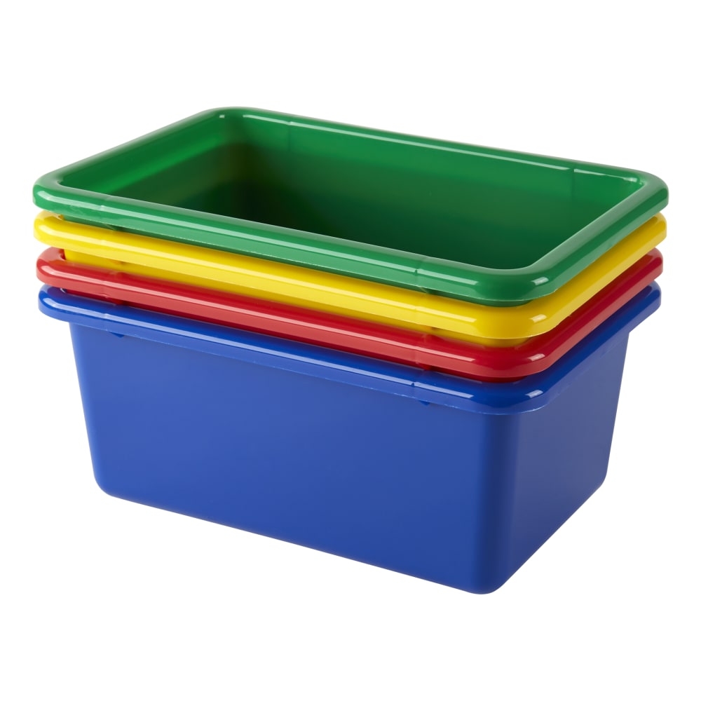 Office Depot Brand Small Storage Bin, 5inH x 11-1/2inW x 7-7/8inD, Assorted Colors