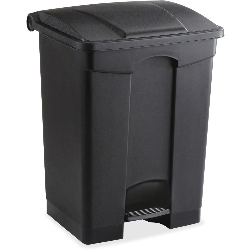 Safco Plastic Step-on Receptable - 17 gal Capacity - Rectangular - 26.3in Height x 19.8in Width x 16.3in Depth - Plastic - Black