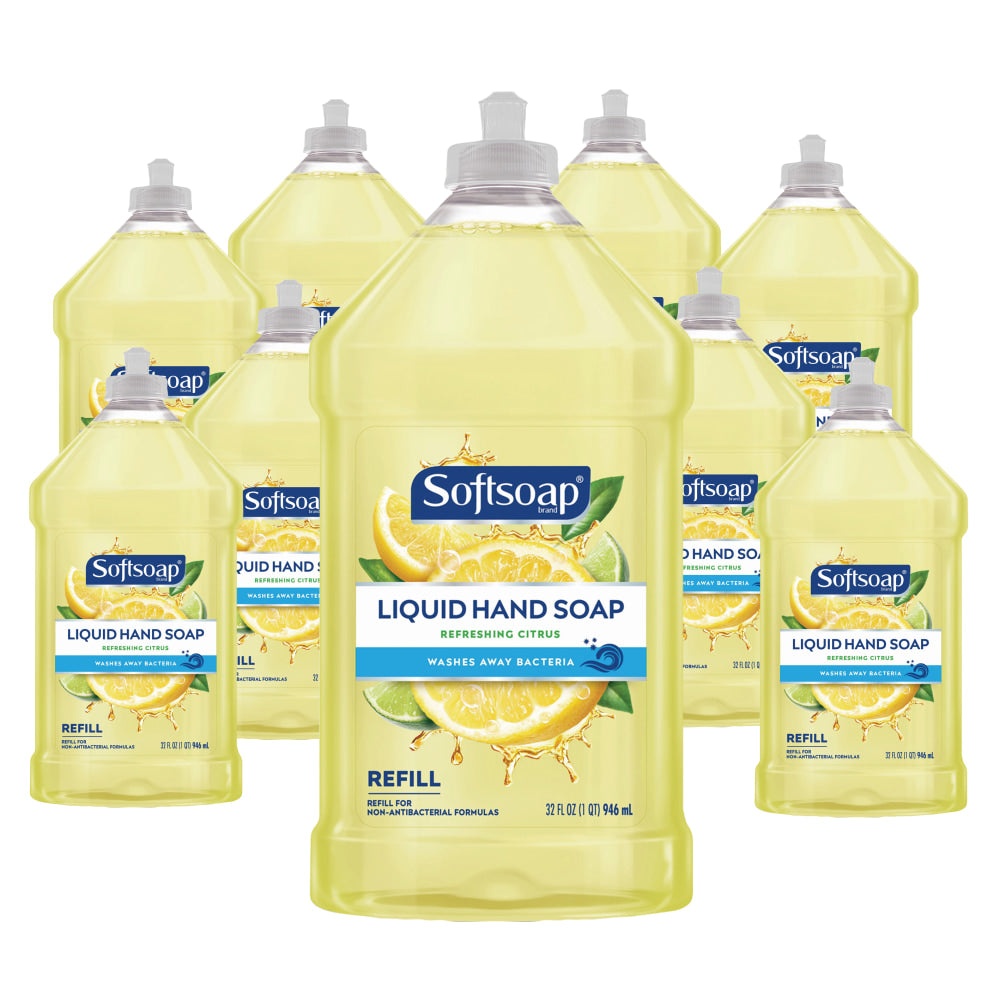 Softsoap Liquid Hand Soap Refills, Fresh Citrus Scent, 32 Oz Bottle, Pack Of 9 Bottles