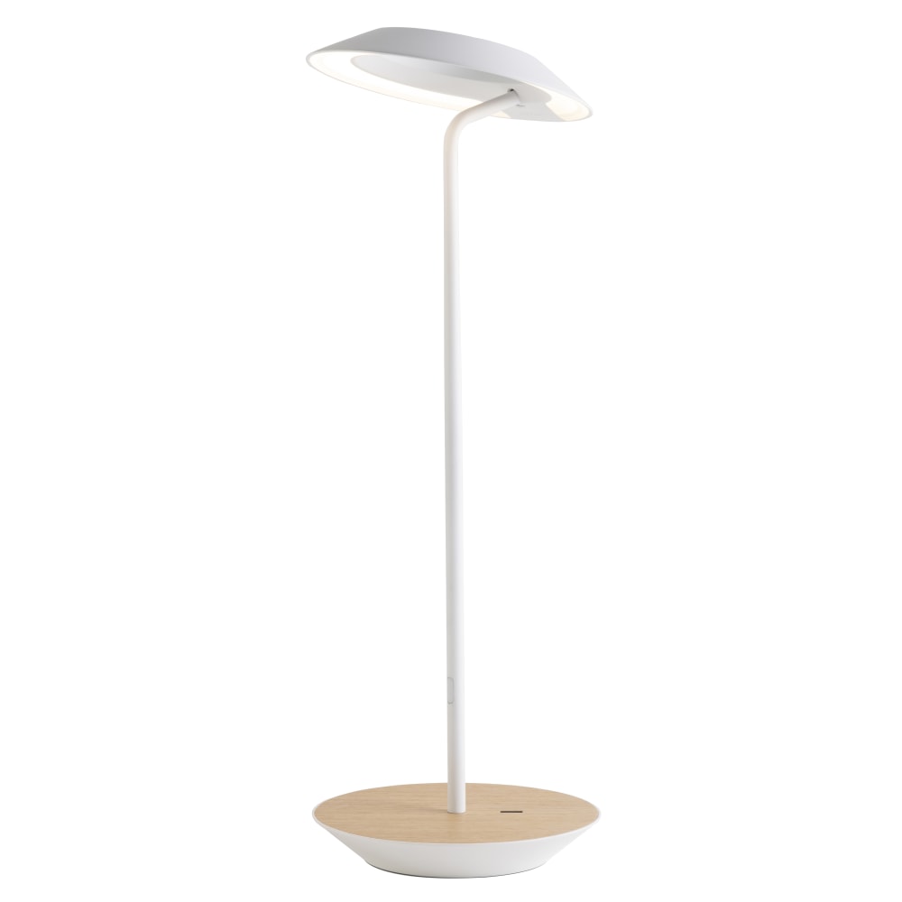 Koncept Royyo LED Desk Lamp, 17-7/16inH, Matte White/White Oak Base Plate