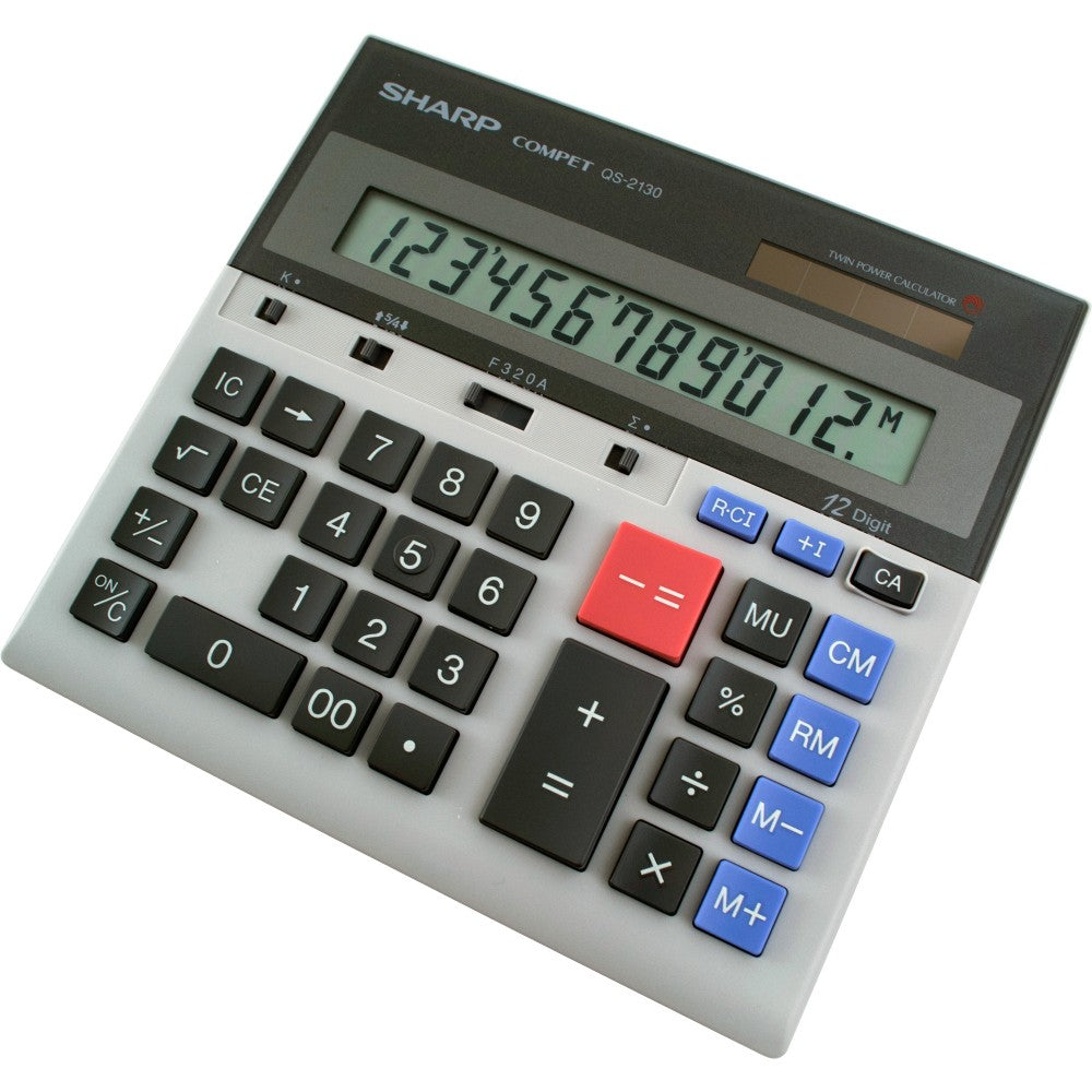 Sharp QS-2130 12-Digit Dual-Power Desktop Calculator