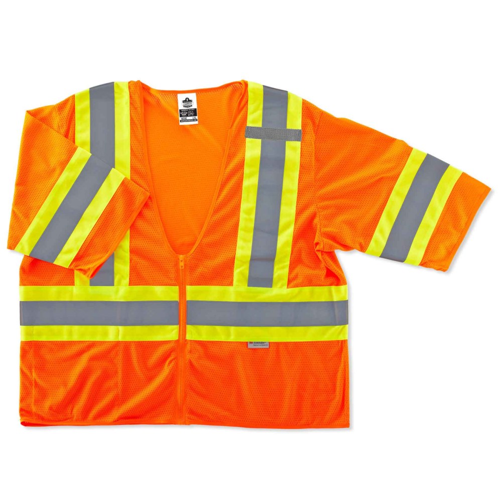 Ergodyne GloWear Safety Vest, 2-Tone, Type-R Class 3, Large/X-Large, Orange, 8330Z