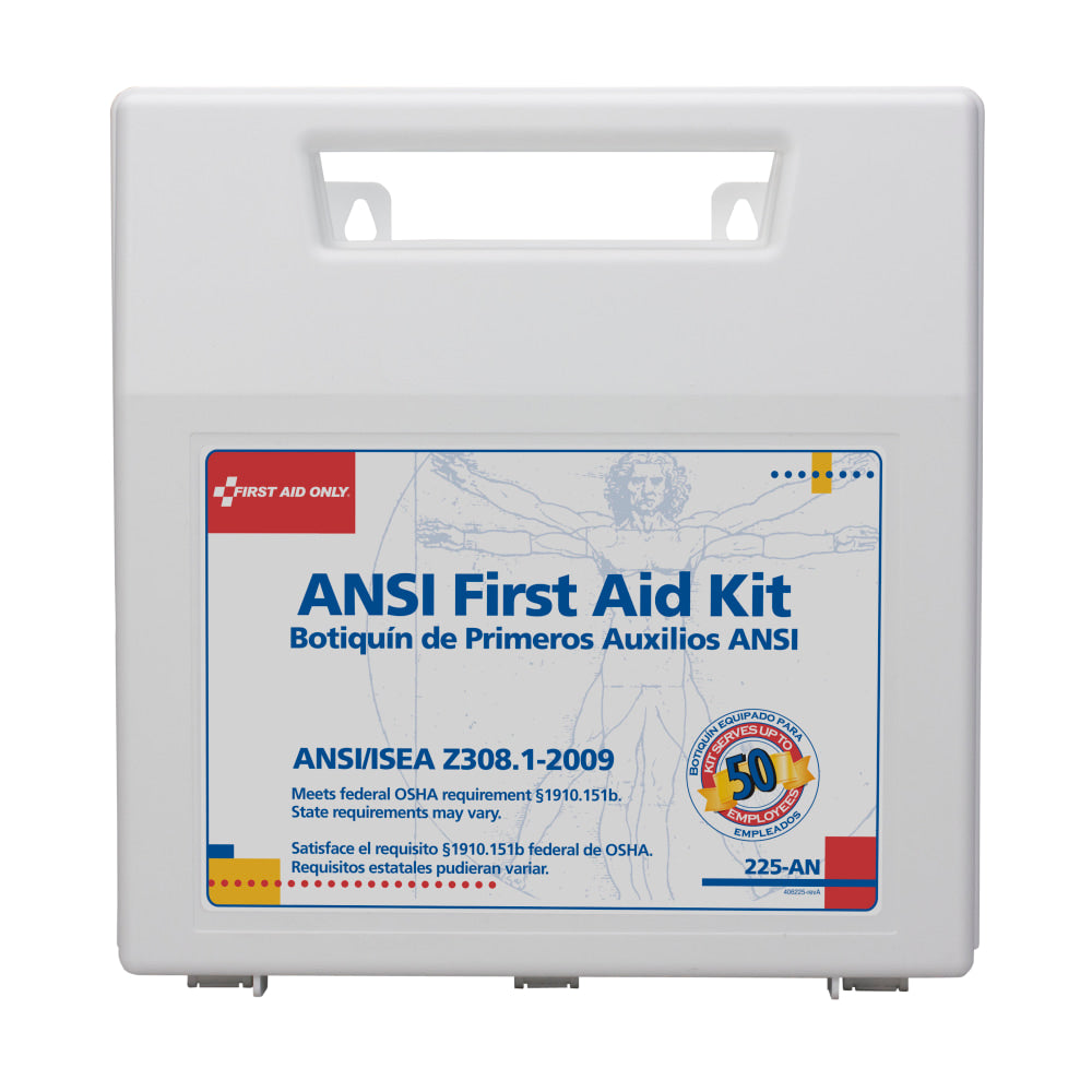 First Aid Only 50-person Worksite First Aid Kit - 196 x Piece(s) For 50 x Individual(s) - 11.3in Height x 10.8in Width x 3in Depth Length - Plastic Case - 1 Each