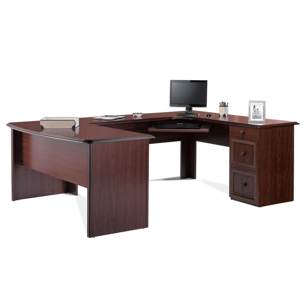 Realspace Broadstreet 65inW U-Shaped Executive Corner Desk, Cherry