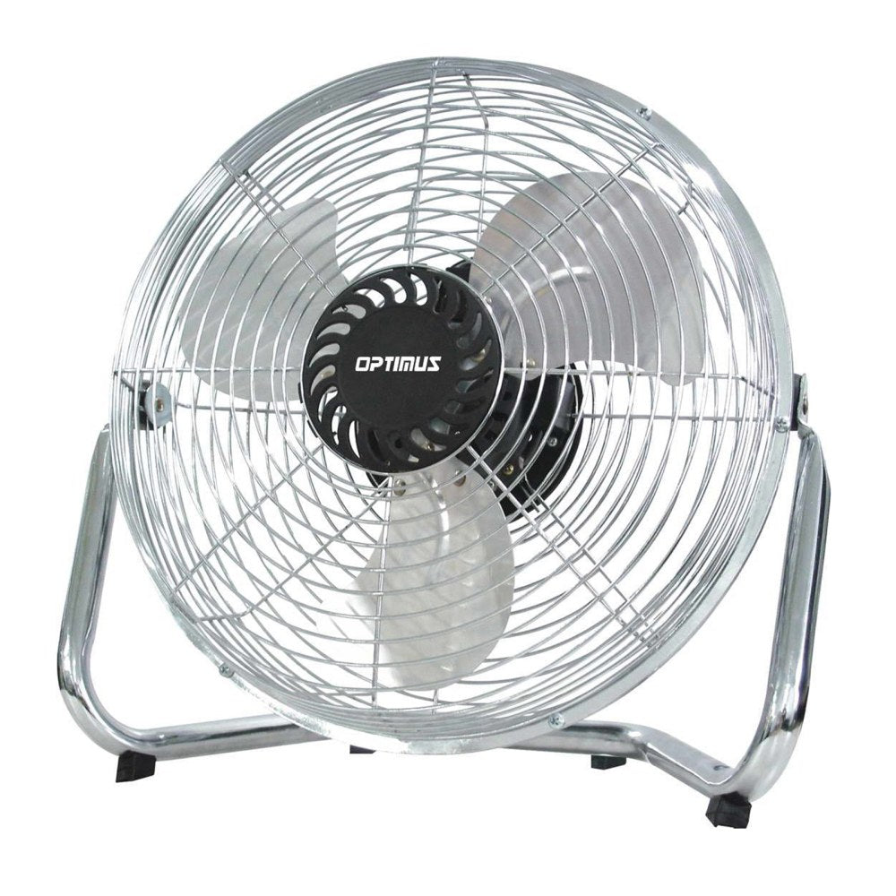 Optimus 9in 2-Speed Industrial-Grade High-Velocity Fan With Painted Grill, 12in x 23-3/4in