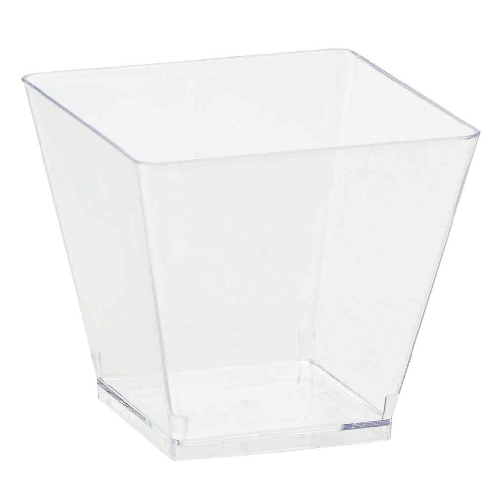 Amscan Mini Plastic Cubed Bowls, 3in x 3in, Clear, 40 Bowls Per Pack, Set Of 2 Packs