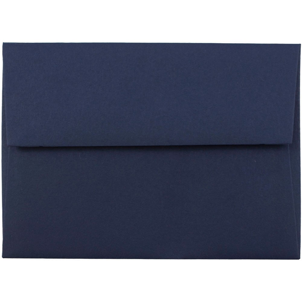 JAM Paper Stationery Set, 4 3/4in x 6 1/2in, Navy Blue/White, Set Of 25 Cards And Envelopes