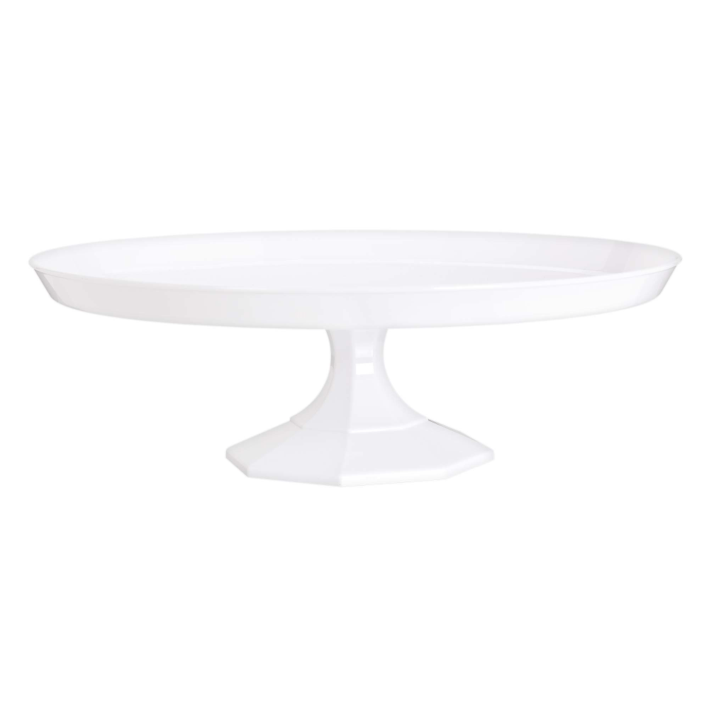 Amscan Plastic Cake Stands, 13-1/2in x 4in, White, Pack Of 2 Stands