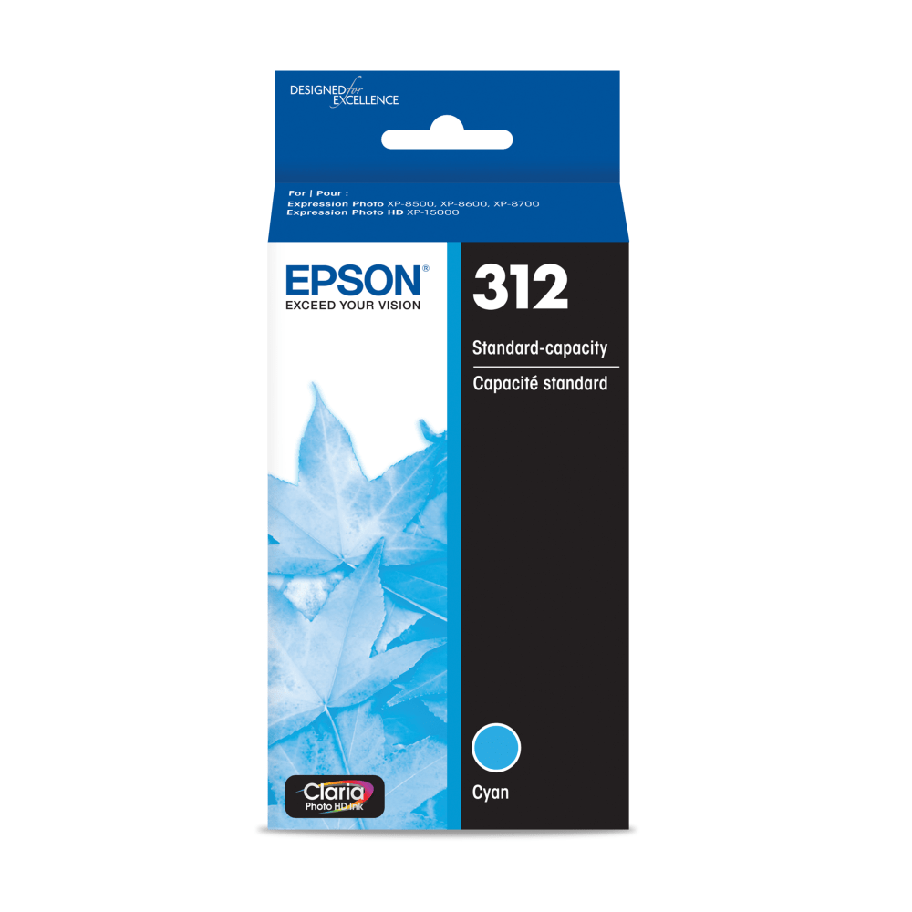 Epson 312 Claria Photo Cyan Ink Cartridge, T312220-S