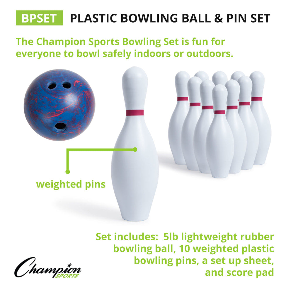 Champion Sports Plastic Bowling Set