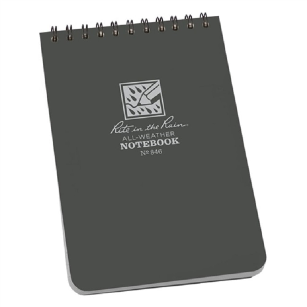 Rite in the Rain All-Weather Spiral Notebooks, Top, 4in x 6in, 100 Pages, (50 Sheets), Gray, Pack Of 12 Notebooks