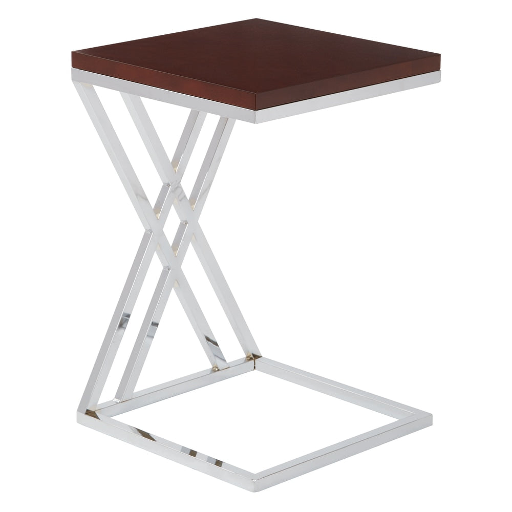 Ave Six Wall Street Table, Coffee, Square, Espresso/Chrome